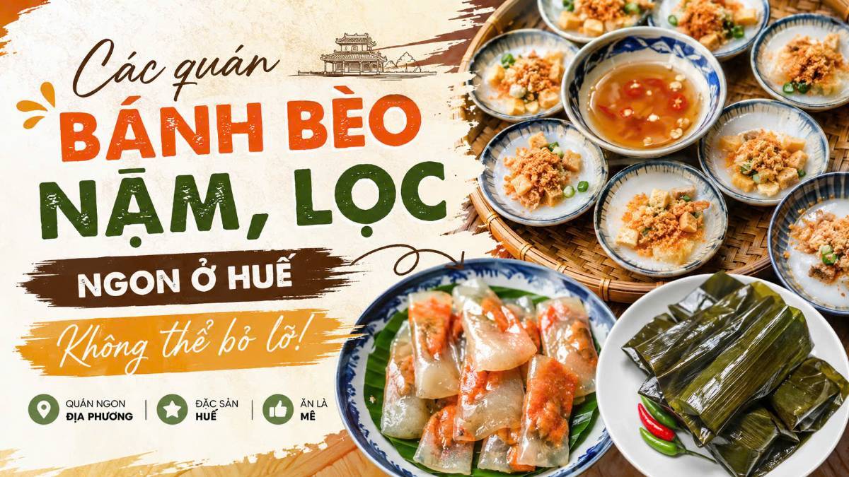 Các quán bánh ngon nổi tiếng ở Huế – Bánh bèo, nậm, lọc